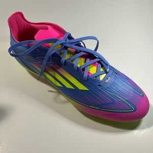 New Mens US 12 ADIDAS F50 PRO FG SOCCER CLEATS BLUE/YELLOW/PINK Sprintweb IE1285
